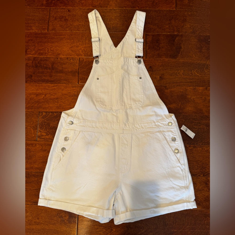 Old Navy White Denim Overalls - Picture 2 of 3